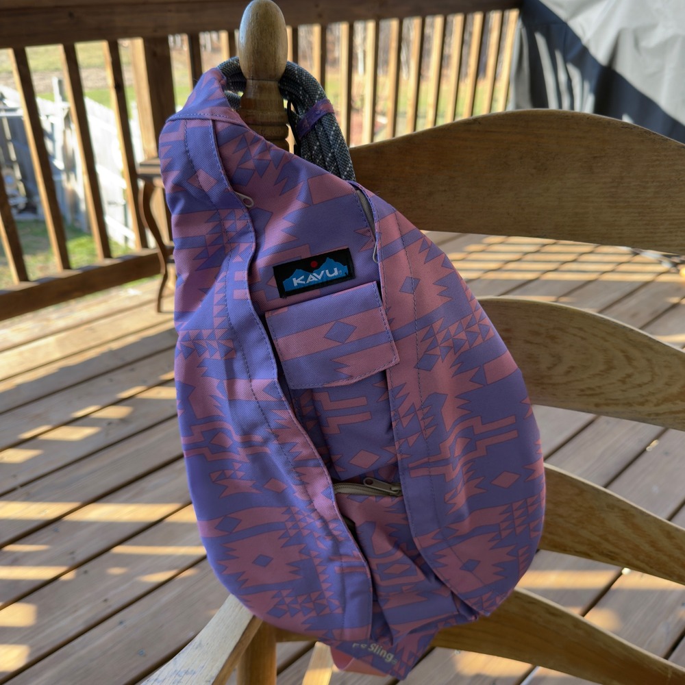KAVU‎ Rope Sling Bag Purple Pink Aztec Pattern Outdoor Adventure NWT